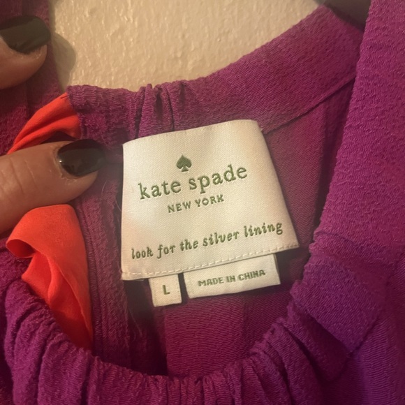 Kate Spade Crepe Midi Dress w/Tie LARGE - Picture 4 of 5